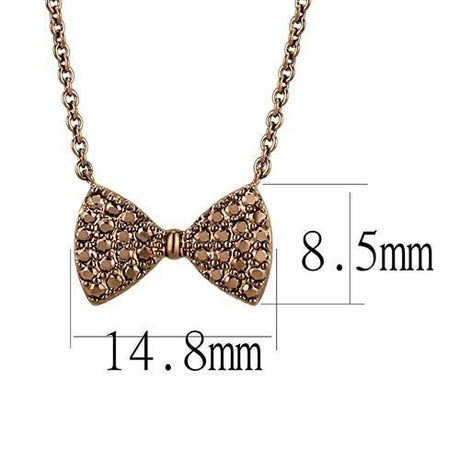 IP Coffee light Brass Chain Pendant with AAA Grade CZ  in Light Coffee