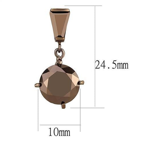 IP Coffee light Brass Earrings with AAA Grade CZ  in Light Coffee