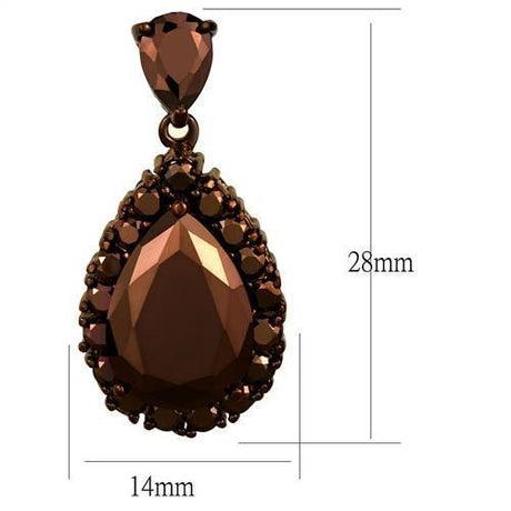 IP Coffee light Brass Earrings with AAA Grade CZ  in Light Coffee