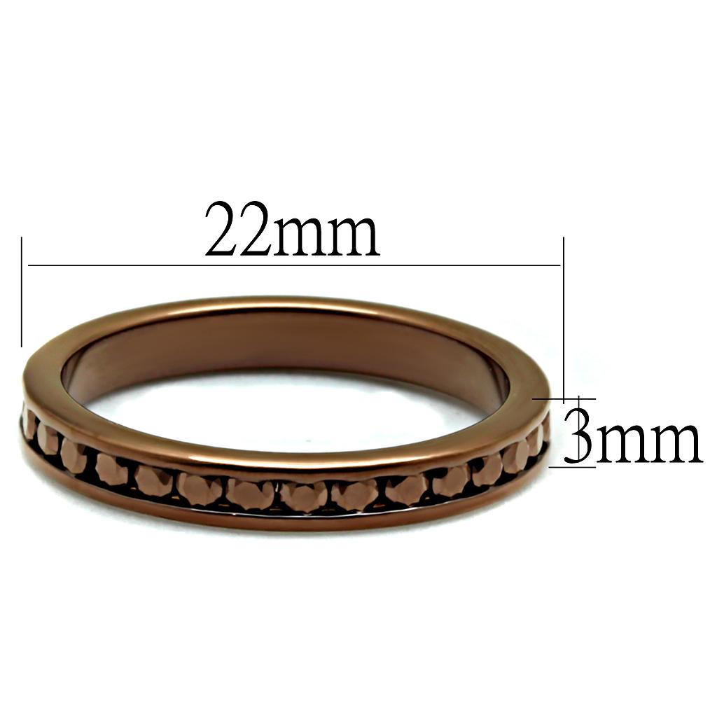 IP Coffee light Brass Ring with AAA Grade CZ  in Brown