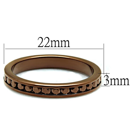 IP Coffee light Brass Ring with AAA Grade CZ  in Brown
