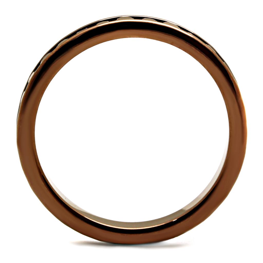 IP Coffee light Brass Ring with AAA Grade CZ  in Brown