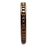 IP Coffee light Brass Ring with AAA Grade CZ  in Brown