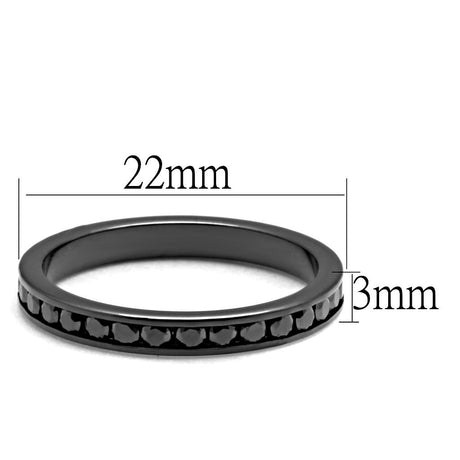 IP Light Black  (IP Gun) Brass Ring with AAA Grade CZ  in Light Gray