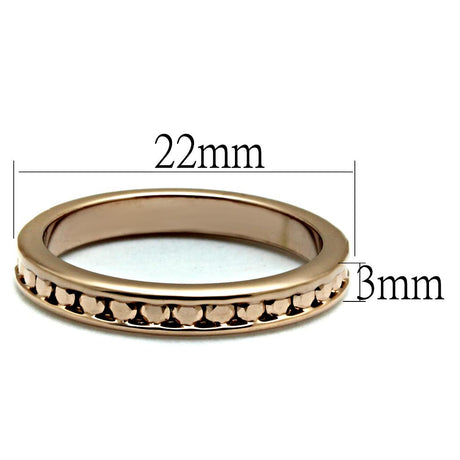 IP Rose Gold(Ion Plating) Brass Ring with AAA Grade CZ  in Metallic Light Gold