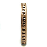 IP Rose Gold(Ion Plating) Brass Ring with AAA Grade CZ  in Metallic Light Gold