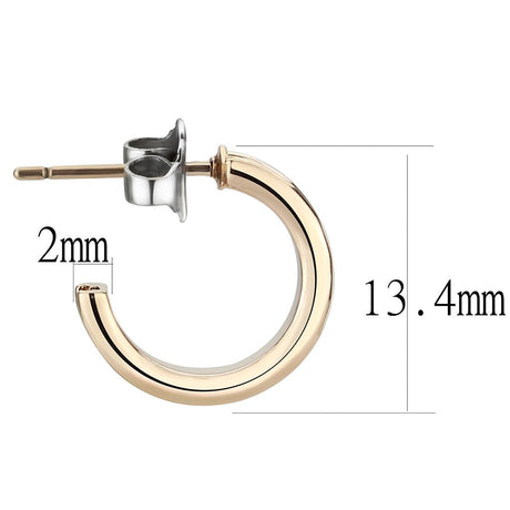 IP Rose Gold(Ion Plating) Brass Earrings with Top Grade Crystal  in Metallic Light Gold