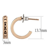 IP Rose Gold(Ion Plating) Brass Earrings with Top Grade Crystal  in Metallic Light Gold