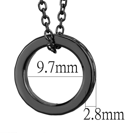 IP Light Black  (IP Gun) Brass Chain Pendant with Top Grade Crystal  in Light Gray