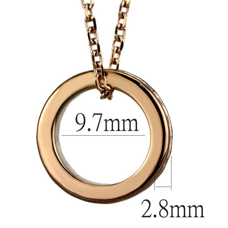 IP Rose Gold(Ion Plating) Brass Chain Pendant with Top Grade Crystal  in Metallic Light Gold