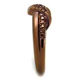 IP Coffee light Brass Ring with AAA Grade CZ  in Light Coffee
