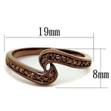 IP Coffee light Brass Ring with AAA Grade CZ  in Light Coffee