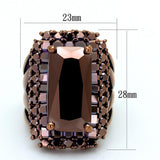 IP Coffee light Brass Ring with AAA Grade CZ  in Light Coffee