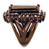 IP Coffee light Brass Ring with AAA Grade CZ  in Light Coffee