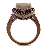 IP Coffee light Brass Ring with AAA Grade CZ  in Light Coffee