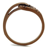 IP Coffee light Brass Ring with AAA Grade CZ  in Light Coffee