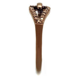 IP Coffee light Brass Ring with AAA Grade CZ  in Light Coffee