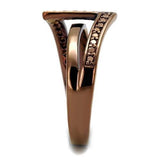 IP Coffee light Brass Ring with AAA Grade CZ  in Light Coffee