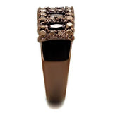 IP Coffee light Brass Ring with AAA Grade CZ  in Light Coffee
