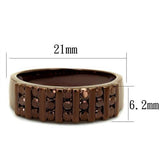 IP Coffee light Brass Ring with AAA Grade CZ  in Light Coffee