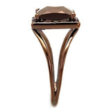 IP Coffee light Brass Ring with AAA Grade CZ  in Light Coffee