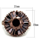 IP Coffee light Brass Ring with AAA Grade CZ  in Light Coffee