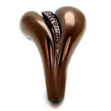 IP Coffee light Brass Ring with AAA Grade CZ  in Light Coffee