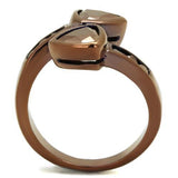 IP Coffee light Brass Ring with AAA Grade CZ  in Light Coffee