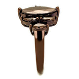 IP Coffee light Brass Ring with AAA Grade CZ  in Light Coffee
