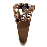 IP Coffee light Brass Ring with AAA Grade CZ  in Light Coffee