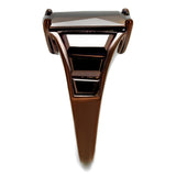 IP Coffee light Brass Ring with AAA Grade CZ  in Light Coffee