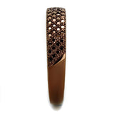 IP Coffee light Brass Ring with AAA Grade CZ  in Light Coffee
