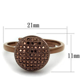IP Coffee light Brass Ring with AAA Grade CZ  in Light Coffee