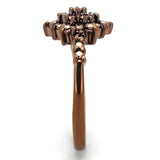 IP Coffee light Brass Ring with AAA Grade CZ  in Light Coffee