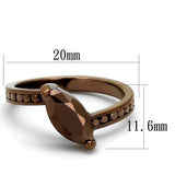 IP Coffee light Brass Ring with AAA Grade CZ  in Light Coffee