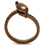 IP Coffee light Brass Ring with AAA Grade CZ  in Light Coffee
