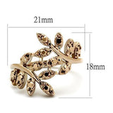 IP Rose Gold(Ion Plating) Brass Ring with AAA Grade CZ  in Metallic Light Gold
