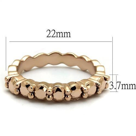 IP Rose Gold(Ion Plating) Brass Ring with AAA Grade CZ  in Metallic Light Gold