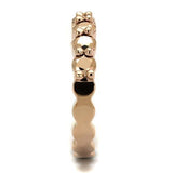 IP Rose Gold(Ion Plating) Brass Ring with AAA Grade CZ  in Metallic Light Gold