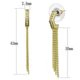 Gold Brass Earrings with Top Grade Crystal  in Clear