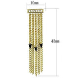 Gold+Ruthenium Brass Earrings with Top Grade Crystal  in Clear