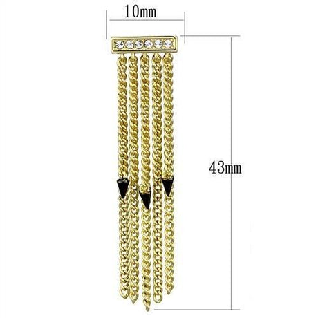 Gold+Ruthenium Brass Earrings with Top Grade Crystal  in Clear
