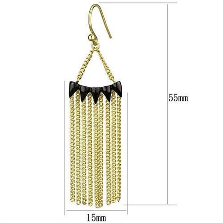 Gold+Ruthenium Brass Earrings with Top Grade Crystal  in Clear