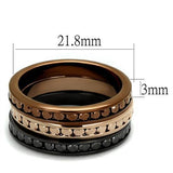 IP Rose Gold & IP Light Black & IP Light coffee Brass Ring with Top Grade Crystal  in Multi Color