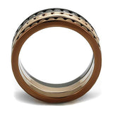 IP Rose Gold & IP Light Black & IP Light coffee Brass Ring with Top Grade Crystal  in Multi Color