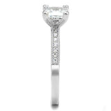 Rhodium Brass Ring with AAA Grade CZ  in Clear