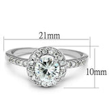 Rhodium Brass Ring with AAA Grade CZ  in Clear