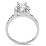 Rhodium Brass Ring with AAA Grade CZ  in Clear