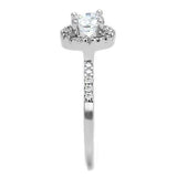 Rhodium Brass Ring with AAA Grade CZ  in Clear
