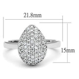 Rhodium Brass Ring with AAA Grade CZ  in Clear